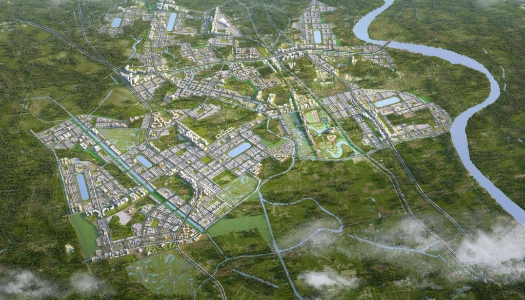 Phối cảnh tổng thể Thành phố Thể thao Vinhomes Olympic Hà Nội – đại đô thị quy mô hàng đầu phía Nam Thủ đô, quy hoạch đồng bộ với không gian sống – thể thao – giải trí đẳng cấp quốc tế.