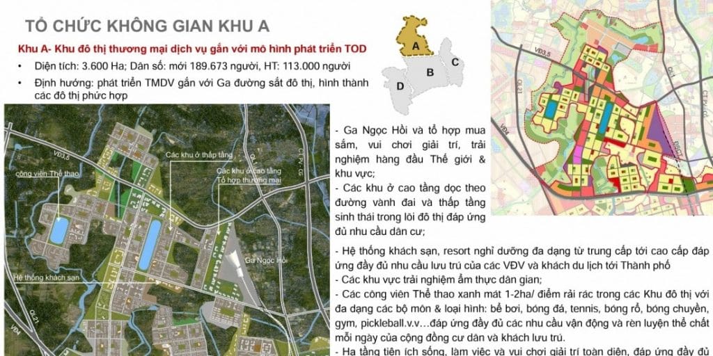 Phân khu A của thành phố thể thao Vinhomes Olympic - Không gian thương mại dịch vụ kết hợp với mô hình phát triển TOD, tập trung vào phát triển bền vững và nâng cao chất lượng sống